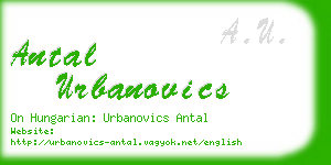 antal urbanovics business card